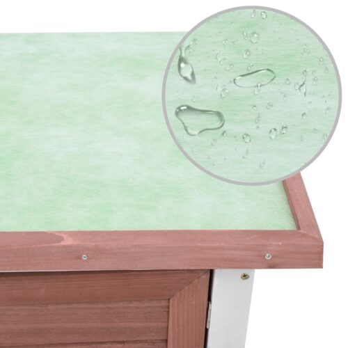 Outdoor Rabbit Hutch 1 Door Brown Wood - Image 6