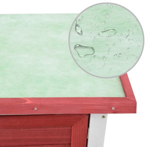 Outdoor Rabbit Hutch 1 Door Red Wood - Image 6