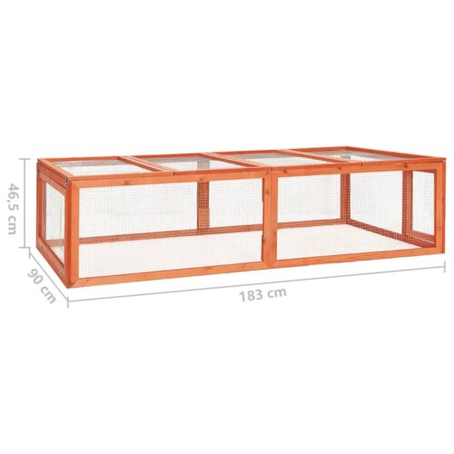 Rabbit Hutch 183x90x46.5cm Solid Firwood - Image 7
