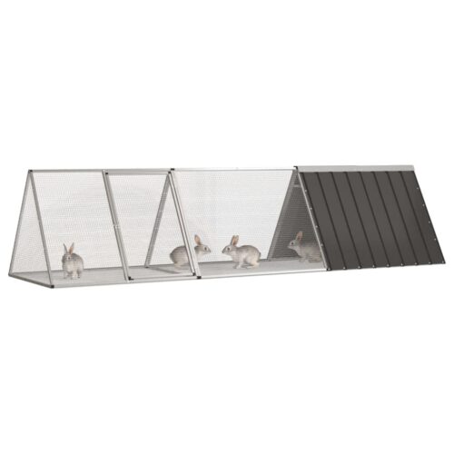 Rabbit Cage Anthracite 302.5x80.5x71cm Galvanised Steel - Image 2