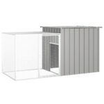 Rabbit Cage Grey 200x91x100cm Galvanised Steel