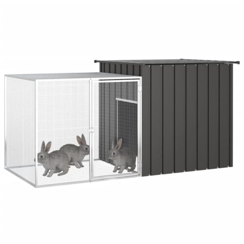 Rabbit Cage Anthracite 200x91x100cm Galvanised Steel - Image 2