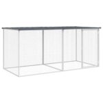 Chicken Cage with Roof Anthracite 203x98x90cm Galvanised Steel