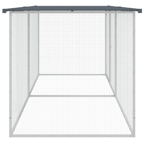 Chicken Cage with Roof Anthracite 203x98x90cm Galvanised Steel - Image 4