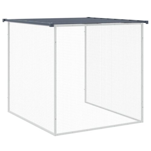 Chicken Cage with Roof Anthracite 203x98x90cm Galvanised Steel - Image 7
