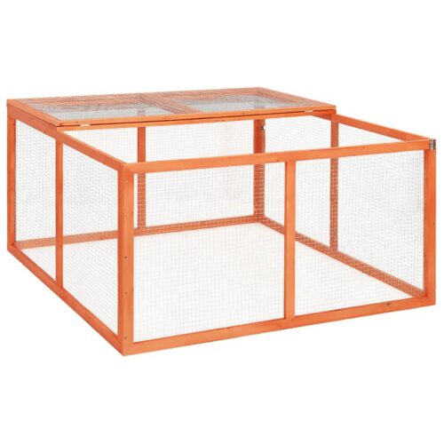 Rabbit Hutch 124x120x60cm Solid Firwood
