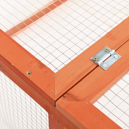 Rabbit Hutch 124x120x60cm Solid Firwood - Image 6