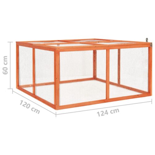 Rabbit Hutch 124x120x60cm Solid Firwood - Image 7