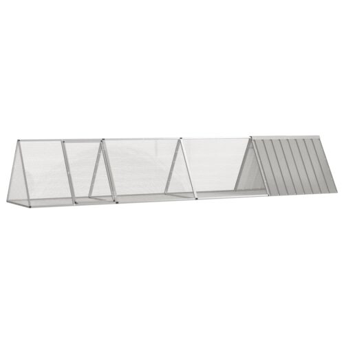 Rabbit Cage Grey 403.5x80.5x71cm Galvanised Steel
