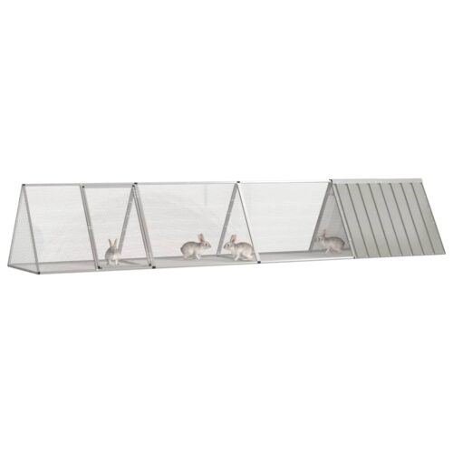 Rabbit Cage Grey 403.5x80.5x71cm Galvanised Steel - Image 2