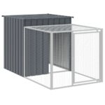 Chicken Cage with Run Anthracite 110x201x110cm Galvanised Steel