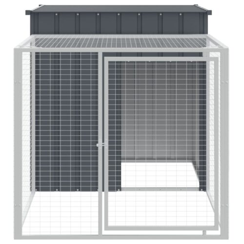 Chicken Cage with Run Anthracite 110x201x110cm Galvanised Steel - Image 3