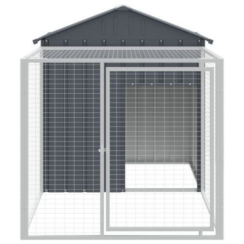 Chicken Cage with Run Anthracite 117x201x123cm Galvanised Steel - Image 3