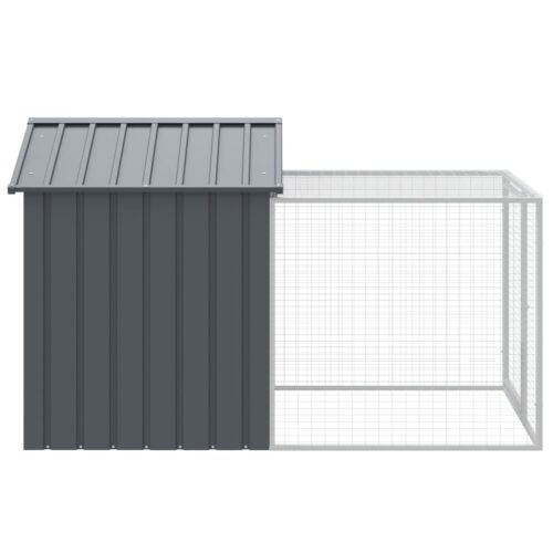 Chicken Cage with Run Anthracite 117x201x123cm Galvanised Steel - Image 4