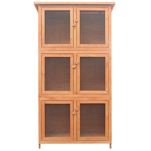 Animal Rabbit Cage 6 Rooms Wood - Image 4