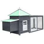 Chicken Coop with Nest Box Grey 190x72x102cm Solid Firwood