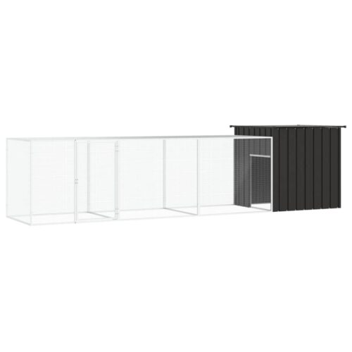 Chicken Cage Anthracite 400x91x100cm Galvanised Steel