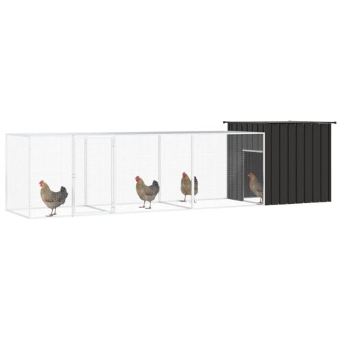 Chicken Cage Anthracite 400x91x100cm Galvanised Steel - Image 2