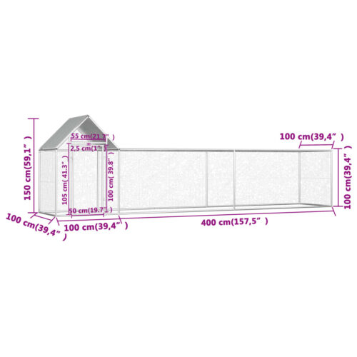 Chicken Coop 5x1x1.5mGalvanised Steel - Image 6