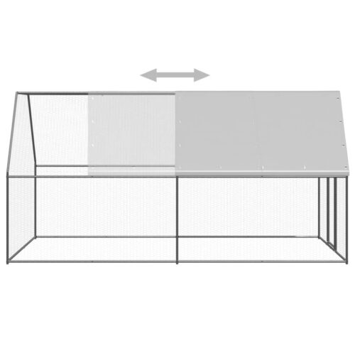 Outdoor Chicken Cage 2x4x2mGalvanised Steel - Image 4
