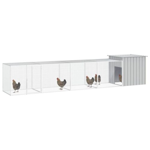 Chicken Cage Grey 500x91x100cm Galvanised Steel - Image 2