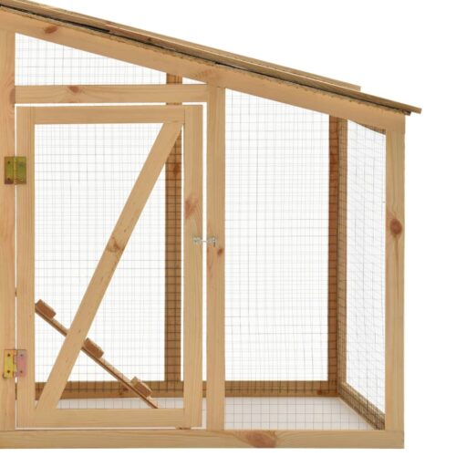 Chicken Cage Solid Pine Wood 178x67x92cm - Image 6