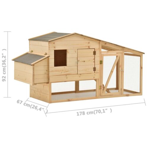 Chicken Cage Solid Pine Wood 178x67x92cm - Image 7