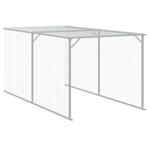 Chicken Cage with Run Anthracite 117x405x123cm Galvanised Steel - Image 7