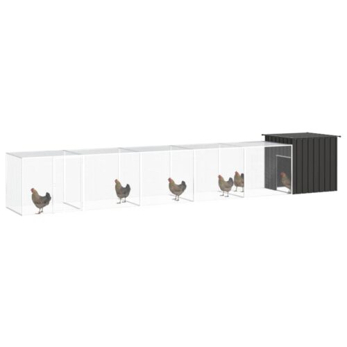 Chicken Cage Anthracite 600x91x100cm Galvanised Steel - Image 2