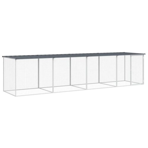 Chicken Cage with Roof Anthracite 403x98x90cm Galvanised Steel