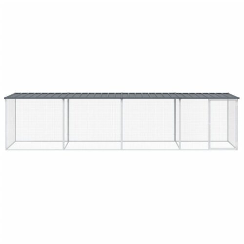 Chicken Cage with Roof Anthracite 403x98x90cm Galvanised Steel - Image 3