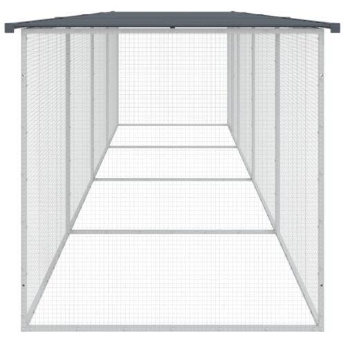 Chicken Cage with Roof Anthracite 403x98x90cm Galvanised Steel - Image 4