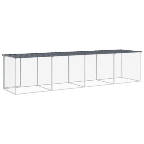 Chicken Cage with Roof Anthracite 403x98x90cm Galvanised Steel - Image 5