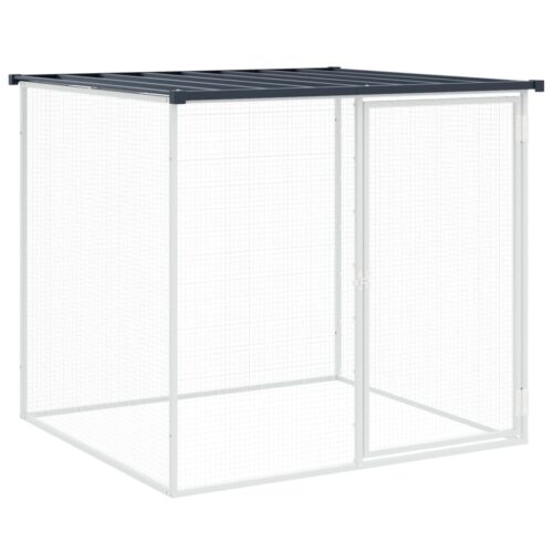 Chicken Cage with Roof Anthracite 403x98x90cm Galvanised Steel - Image 6