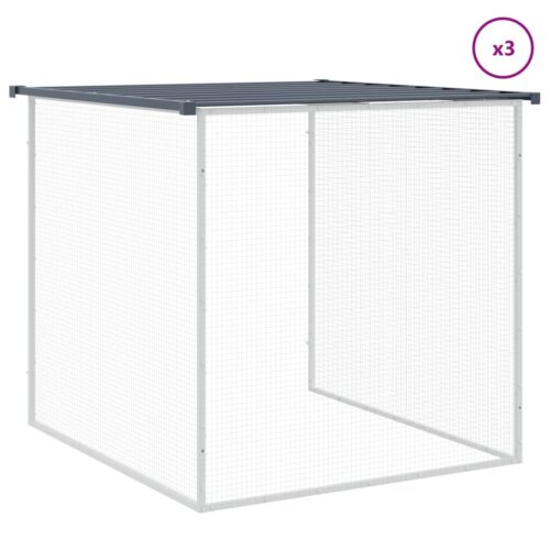 Chicken Cage with Roof Anthracite 403x98x90cm Galvanised Steel - Image 7