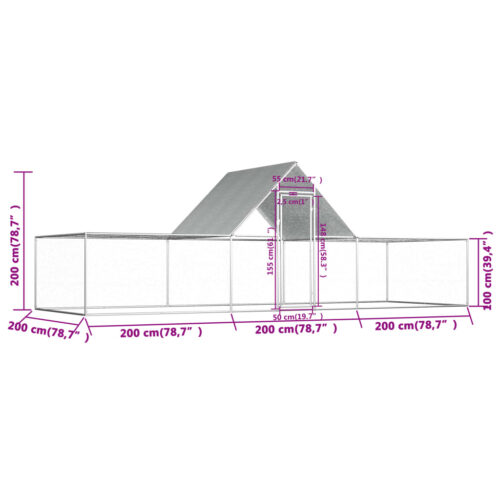 Chicken Coop 6x2x2mGalvanised Steel - Image 6