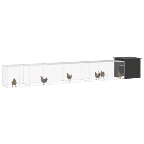 Chicken Cage Anthracite 700x91x100cm Galvanised Steel - Image 2