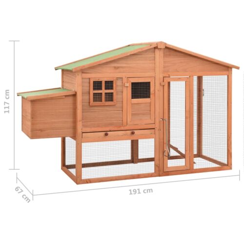 Chicken Coop with Nest Box Solid Fir Wood - Image 9