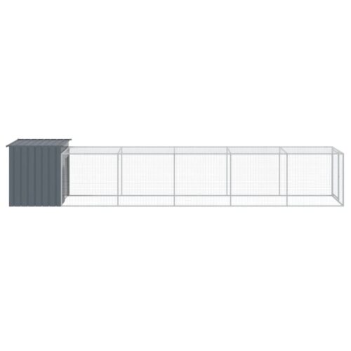 Chicken Cage with Run Anthracite 110x609x110cm Galvanised Steel - Image 4