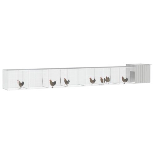 Chicken Cage Grey 800x91x100cm Galvanised Steel - Image 2