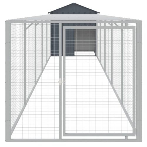 Chicken Cage with Run Anthracite 117x609x123cm Galvanised Steel - Image 3
