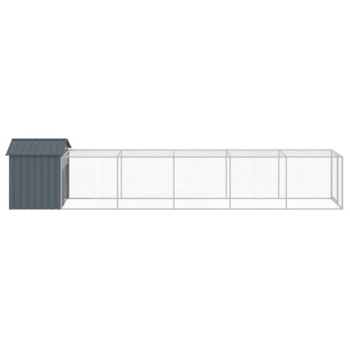 Chicken Cage with Run Anthracite 117x609x123cm Galvanised Steel - Image 4