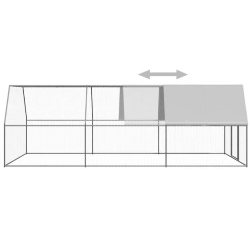 Outdoor Chicken Cage 3x6x2mGalvanised Steel - Image 4