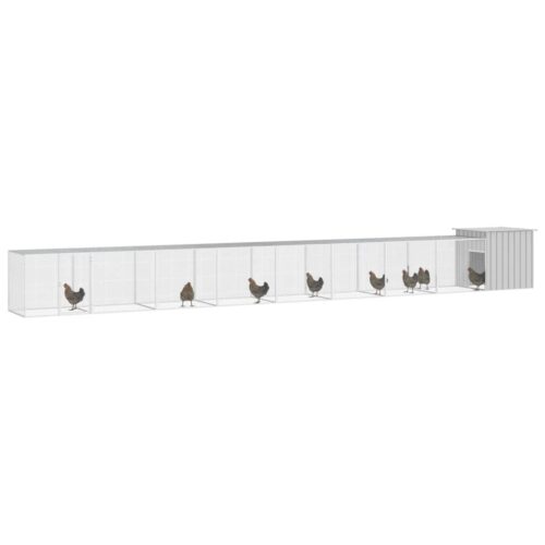 Chicken Cage Grey 900x91x100cm Galvanised Steel - Image 2