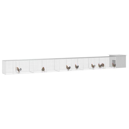 Chicken Cage Grey 1000x91x100cm Galvanised Steel - Image 2