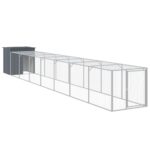 Chicken Cage with Run Anthracite 110x813x110cm Galvanised Steel