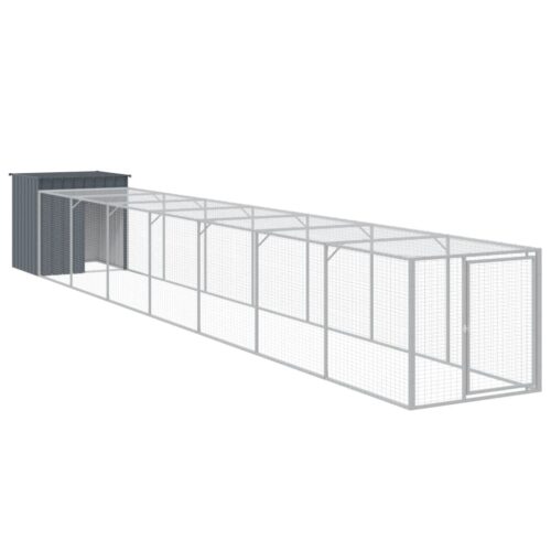Chicken Cage with Run Anthracite 110x813x110cm Galvanised Steel