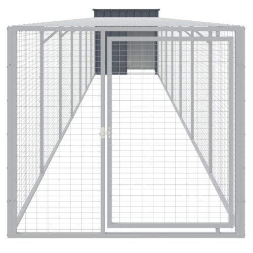 Chicken Cage with Run Anthracite 110x813x110cm Galvanised Steel - Image 4