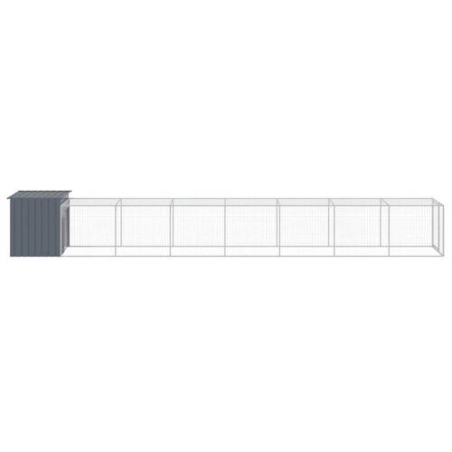 Chicken Cage with Run Anthracite 110x813x110cm Galvanised Steel - Image 5