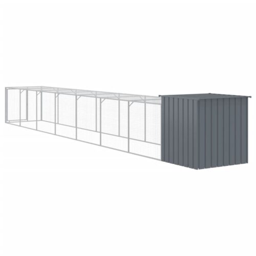 Chicken Cage with Run Anthracite 110x813x110cm Galvanised Steel - Image 6